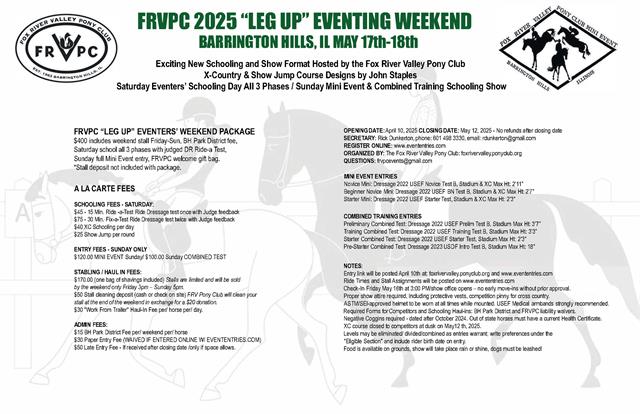 FRVPC LEG UP EVENTING WEEKEND